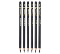 PATIKIL 6 Crayons Graphite, Rond 14B Rechargeable En Bois Crayons À Esquisser Pré-Affûtés Fournitures D'Art Pour Maison Bureau Salle De réateur Peinture Esquisse Étude, Noir