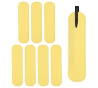 PATIKIL 6 inch Pen Sleeve Case, 8Pcs PU Leather Pen Pouch Single Fountain Pouch Protective Cover Holder pour Office Ballpoint Pencils Touch, Yellow