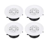 PATIKIL 6 Inch Round Air Vent Cover 4 Pcs ABS Louver Soffit Vents With Screen Adjustable Ceiling Diffuser Grill Cover For Bathroom Kitchen Home Office Ventilation