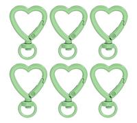 PATIKIL 6 Pcs Attaches En Forme De Cœur Ressort Mousqueton Porte-Clés Vert | Alliage De Zinc, Clip Accroche Mousqueton, Pour DIY Artisanat, Pour Chaînes De Clés Sacs Pochette