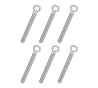 PATIKIL 6 Pcs Boulon à Œil M6x50mm Boulon à Œillet de Levage pour Balancement d'Épaule, Vis Filetage Complet en Acier Inoxydable 304, Filetage Métrique Trou Coulissant, Couleur Argentée