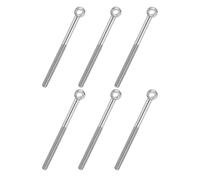PATIKIL 6 Pcs Boulon à Œil M6x75mm Boulon à Œillet de Levage pour Balancement d'Épaule, Vis Poisson en Acier Inoxydable 304, Filetage Métrique à Demi-Denture Trou Coulissant, Argentée