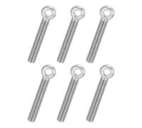 PATIKIL 6 Pcs Boulon à Œil M8x50mm Boulon à Œillet de Levage pour Balancement d'Épaule, Vis Filetage Complet en Acier Inoxydable 304, Filetage Métrique Trou Coulissant, Couleur Argentée