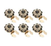 PATIKIL 6 Pcs Boutons À Strass, 17.5mm 11/16" Boutons Décoratifs Clips Amovibles Kit De Couture De Remplacement Pour Femmes Hommes DIY De Fête Accessoires De Robe, Or Noir
