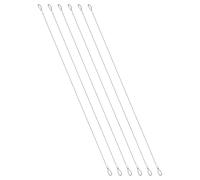 PATIKIL 6 Pcs Câbles Sécurité 19.6", Diamètre Intérieur 3/64" (1.5mm) Câble Tressé En Acier Inoxydable Avec Double Boucles Pour Anti-Vol Extérieur Valise Éclairage Scénique Jardin, Argent