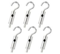 PATIKIL 6 Pcs Crochet À Câble Métallique en Acier pour 1/25-1/16 Câble Guide en Acier Inoxydable, Crochet Portable À Oeil Et Tirant, Accessoire De Suspendu À Câble Réglable