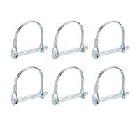 PATIKIL 6 Pcs Goupilles D'Attelage Pour Remorques, 1/4" x 2" (6.3mm x 50mm) Goupille À Fil Verrouillage Tige À Ressort Clip De Verrouillage Pour Remorques, Tondeuses, Chariots, Argenté