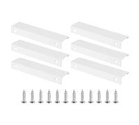PATIKIL 6 Pcs Montage du Bord du Doigt 120mm/4.72" Dissimulées Blanc | Poignées de Bord de Placard, en Alliage d'Aluminium, avec Vis, pour Maison Cuisine Meubles de Porte de Tiroir