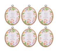 PATIKIL 6 Pièces 6.3"x4.7" Cercles à Broder Imitation Bois Ovale Anneau de Broderie Pour Artisanat Couture Décoration Pratique