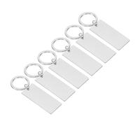 PATIKIL 6 Pièces de Plaques de Métal à Estampiller, Plaques de Porte-Clés en Métal Rectangulaires en Acier Inoxydable pour Gravure Laser, Ton Argent