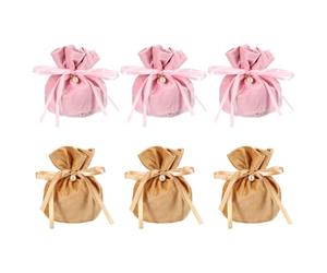 PATIKIL 6 Pièces Sacs en Velours à Cordon 6"x6" Sac Cadeau Multicolore | en Velours avec Perle, Mini Pochettes de Rangement pour Bonbons pour Bijoux de Noël, Faveur de Fête en Toile