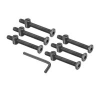 PATIKIL 6 Pièces Vis À Lit Superposé M8 x 70mm & M8 x 18mm Couleur Zinc | Ensemble Hex Drive Socket Cap Barrel Vis Boulons Écrous Avec 1 Clé Pour Meubles Lit