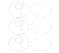 PATIKIL 6 pouce E26 E27 Lampe Abat-jour Anneau Cadre avec Européen Installateur, 3 Paquet Abat-jour Support Fil Cadre DIY Tambour Anneau pour Table Sol Lampe Blanc