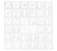 PATIKIL 6 Pouce Lettre Chiffres Pochoirs, 36 Paquet 7" Largeur Réutilisable Plastique Alphabet Ciffres Gabarits Ensemble pour Peinture, Blanc