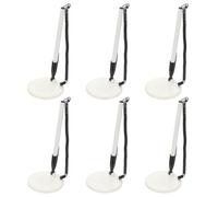 PATIKIL 6 Stylos sécurisés avec chaîne adhésive et support stylo sécurité, Stylos comptoir réception Stylo bureau Recharges d'encre noire pour fournitures bureau à domicile, Blanc