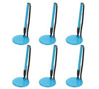 PATIKIL 6 Stylos sécurisés avec chaîne adhésive et support stylo sécurité, Stylos comptoir réception Stylo bureau Recharges d'encre noire pour fournitures bureau à domicile, Bleu clair