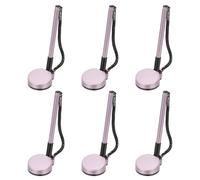 PATIKIL 6 Stylos sécurisés avec chaîne adhésive et support stylo sécurité, Stylos comptoir réception Stylo bureau Recharges d'encre noire pour fournitures bureau à domicile, Violet