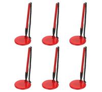 PATIKIL 6 Stylos sécurisés avec chaîne adhésive et support stylo sécurité, Stylos comptoir réception Stylo bureau Recharges d'encre noire pour fournitures bureau à domicile, Rouge