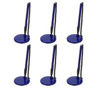 PATIKIL 6 Stylos sécurisés avec chaîne adhésive et support stylo sécurité, Stylos comptoir réception Stylo bureau Recharges d'encre noire pour fournitures bureau à domicile, Bleu foncé