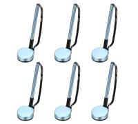 PATIKIL 6 Stylos sécurisés avec chaîne adhésive et support stylo sécurité, Stylos comptoir réception Recharges stylo bureau encre noire pour fournitures bureau à domicile, Bleu