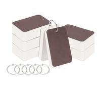 PATIKIL 600 Cartes Vierges D'Étude Flash Index, 3,5X2" Cartes de Notes D'Étude 100 Feuilles Chacune Cartes Index Vierges Blanches pour Étudier La Mémoire L'Apprentissage, Marron