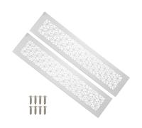PATIKIL 600mm x 80mm Grille D'Aération Pour Porte, 2 Pcs Grille De Ventilation Louvré En Aluminium Robust Avec Vis De Fixation Pour Armoire Porte De Placard, Gris Clair