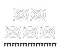 PATIKIL 60mm Grille de Ventilateur avec Vis, 5 Pcs Grille de Protection pour Ventilateur avec Cadre en Fer Chromé, Boîtier Anti-Poussière pour Ordinateur PC, Argenté