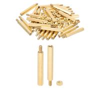 PATIKIL 60Pcs M3x30mm+6mm Entretoise Vis d'Écartement en Laiton Doré | Kit d'Assortiment d'Entretoises Hexagonales, pour Circuits Imprimés, Mâle à Femelle