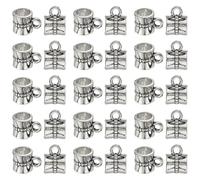 PATIKIL 60Pcs Perles De suspendu, Perles D'Espacement Fermoir Bail Tube Alliage Métallique Tube Lâche Anneau suspendu Connecteurs Avec Pour Fabrication De Bijoux Collier, Argent Rétro