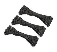 PATIKIL 65 Pieds de Corde de Tente Réfléchissante en Paracorde de Camping, Corde de Tente de 2mm, Lot de 3 Cordes en Nylon pour Tente de Camping, Bâche, Randonnée, Noire (20M)