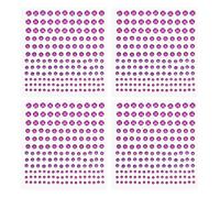 PATIKIL 660 Pcs Autocollant Gemme Acrylique, 4 Tailles 3/4/5/6 mm Strass Auto-Adhésif Pierres Précieuses Visage Bijoux Bling pour Nail Art Vêtements, Violet Foncé