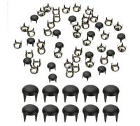 PATIKIL 6mm Clous Métalliques 100Pcs Perles Griffe Ronde Clous Rivets Pointes Pour Leather Craft Vêtements Ceinture Sac Chaussures, Noir Mat
