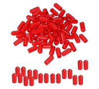 PATIKIL 6mm ID Embouts Caoutchouc pour Vis, 100pcs Bouchon Caoutchouc Flexibles Protecteurs de Filetage de Vis, Capuchons de Protection pour Tube Tiges de Boulons Cache-Boulons, Rouge