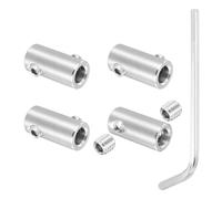PATIKIL 6mm Trou Agrafe Corde 4Pcs avec M6 Vis Hexagonale rgenté | Colliers de Serrage Acier Inox 304 Double Trou Clip pour Fil pour Raccords de Câbles Métalliques