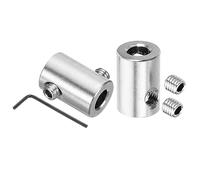 PATIKIL 6mm Trou Fil Corde Agrafes Ensemble, 2 pcs 304 Inox Acier Double Trous Serrure Câble Pinces Agrafe avec M5 Hexagone Vis Clé pour Câble Raccords, Argent