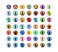 PATIKIL 6mm Yeux de Dragon, 100PCS Œil en Verre Artificielles Ronds Animaux, Yeux de Securite Amigurumi Cabochon pour Fabrication de Poupées en Argile Artisanat DIY Bijoux, Multicolore