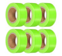 PATIKIL 6Pack Ruban De Marquage Fluorescent Vert, 1" x 100 ft Ruban Neon PVC Non Adhesif Pour Marquage D'Arbres, Marquage De Sentiers