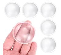 PATIKIL 6Pcs Diamètre 50mm Lentille Plate Convexe, Hauteur 13mm PMMA Acrylique LED Optique Lisse Lentille Convexe Condenseur Avec Bord Pour Lampe Torche Voiture Vélo Phare, Transparent
