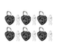 PATIKIL 6Pcs Mini Cadenas De Coeur En Métal, Petits Cadenas n Forme De Cœur Avec 2 Clés Pour Journal Valise Boîte À Bijoux Sac À Dos Bagage, Noir