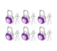 PATIKIL 6Pcs Mini Cadenas De Journal, Petits Cadenas Métalliques À Clé Pour Livre Journal Valise Boîte À Bijoux Sac À Dos Bagage, Violet