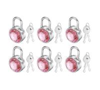 PATIKIL 6Pcs Mini Cadenas Pour Journal Intime, Petits Cadenas Metalliques Avec 2 Clés Pour Livre De Journal Valise Boîte À Bijoux Sac À Dos Bagage, Rose