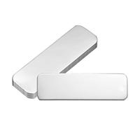PATIKIL 6Pcs Plaques Nominatives Vierges, 2.6 x 0.8" Rectangle 304 Acier Inoxydable Miroir Plaque Gravée Laser Personnalisable Pour Plaque Nominative Maison Bureau DIY, Argent