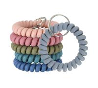 PATIKIL 6pcs Poignet Bobine haîne Extensible Spirale Bracelet | Porte-Clés, Support Flexible Bracelets nneau pour Sauna Piscine Salle Sport, pour ID Badge Extérieur Sports
