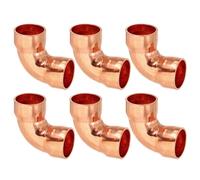 PATIKIL 6pcs Raccord Coudé en Cuivre pour Tuyaux Gaz, 14mm Raccord Tuyau d'Arrosage Durite Essence, Raccords Tuyauterie à Pression pour HVAC Climatisation Plomberie, Épaisseur 1mm