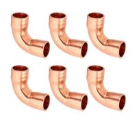 PATIKIL 6pcs Raccord Coudé en Cuivre pour Tuyaux Gaz, 6.35mm Raccord Tuyau d'Arrosage Durite Essence, Raccords Tuyauterie à Pression pour HVAC Climatisation Plomberie, Épaisseur 0.8mm