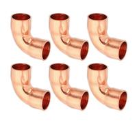 PATIKIL 6pcs Raccord Coudé en Cuivre pour Tuyaux Gaz, 9.52mm Raccord Tuyau d'Arrosage Durite Essence, Raccords Tuyauterie à Pression pour HVAC Climatisation Plomberie, Épaisseur 0.8mm