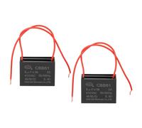 PATIKIL 6uF 450 V Condensateur CBB61, 2Pcs Condensateur Pour Ventilateur De Plafond Condensateur De Démarrage Moteur Condensateurs À Film Métallisé Polypropylène Pour Moteur, Noir