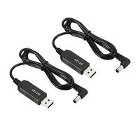 PATIKIL 6W 1A USB Step Up Voltage Convertisseur, 2 Paquet DC 5V to DC 12V Alimentation Fournitures Adaptateur 90 Degré Angle 5.5x2.5mm Câble pour Router LED Lampe Haut-parleurs