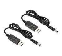 PATIKIL 6W 1A USB Step Up Voltage Convertisseur, 2 Paquet DC 5V to DC 12V Alimentation Fournitures Adaptateur Jack 5.5x2.5mm Câble pour Router LED Lampe Haut-parleurs