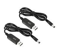 PATIKIL 6W 1A USB Step Up Voltage Convertisseur, 2 Paquet DC 5V to DC 9V Alimentation Fournitures Adaptateur Jack 5.5x2.5mm Câble pour Router LED Lampe Haut-parleurs